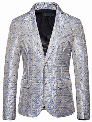 Slim Einreihiger Print Herren Freizeitblazer