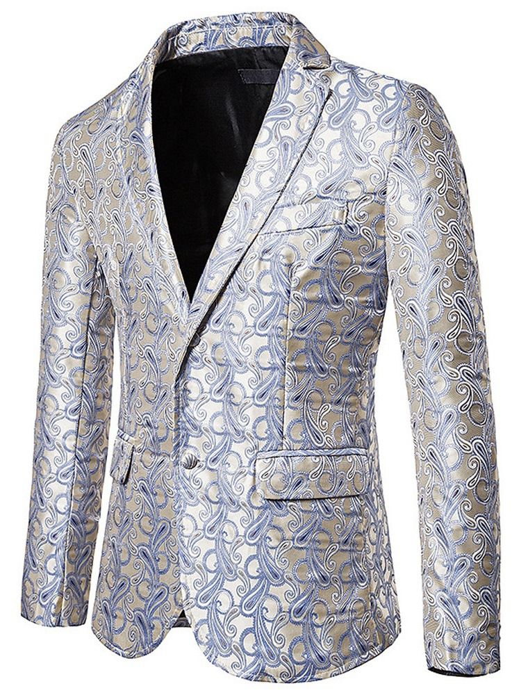 Slim Einreihiger Print Herren Freizeitblazer