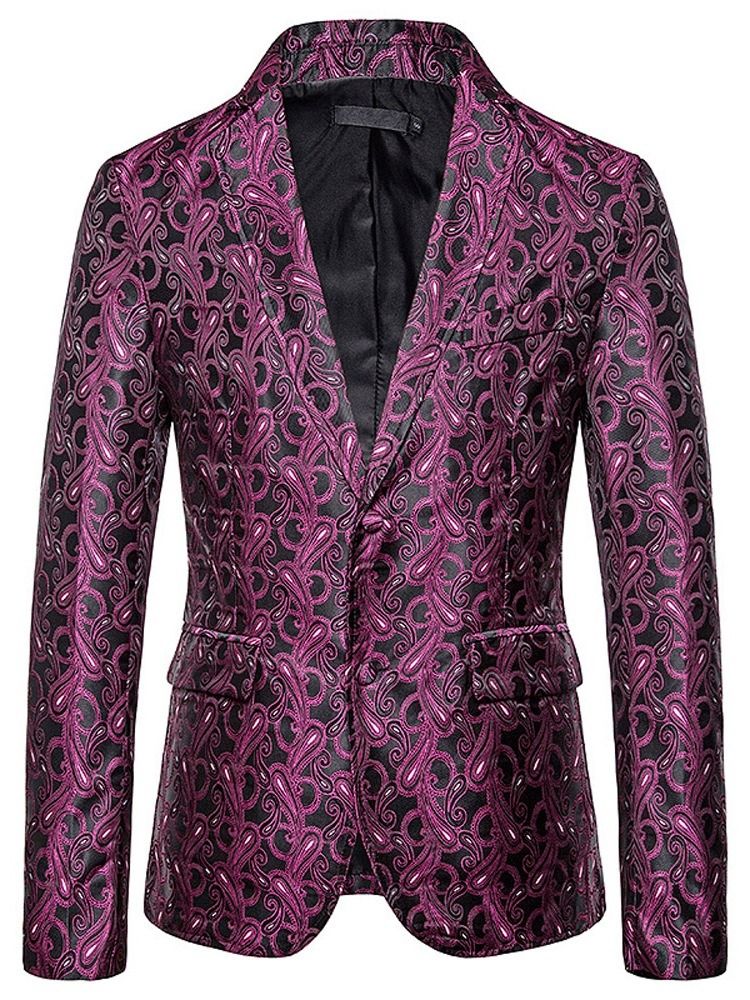 Slim Einreihiger Print Herren Freizeitblazer