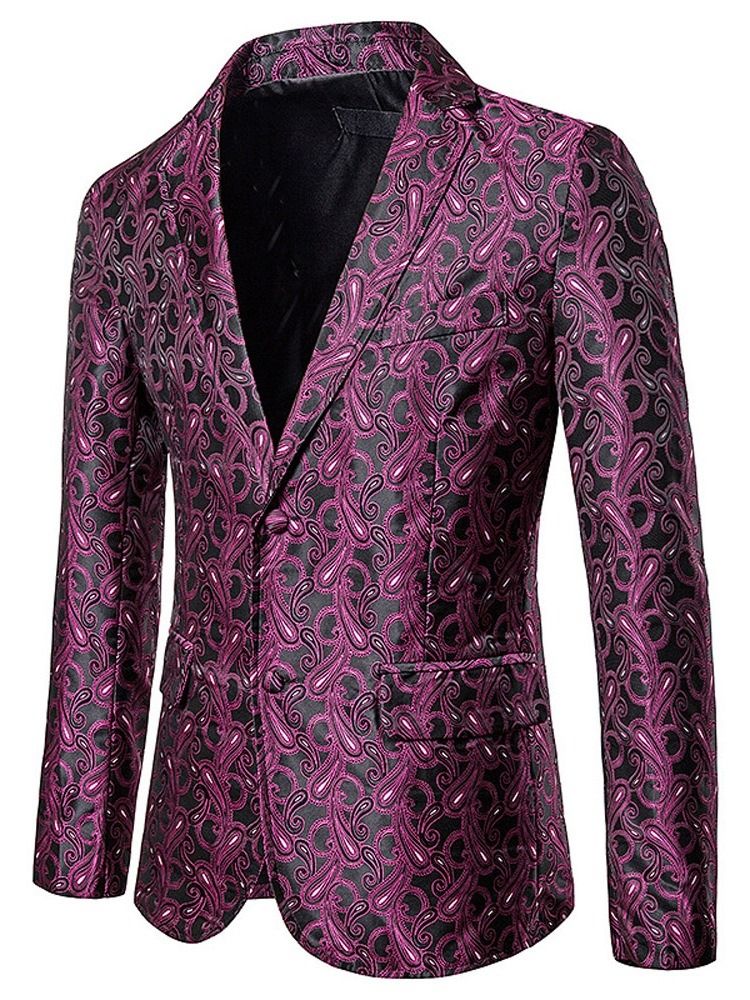 Slim Einreihiger Print Herren Freizeitblazer