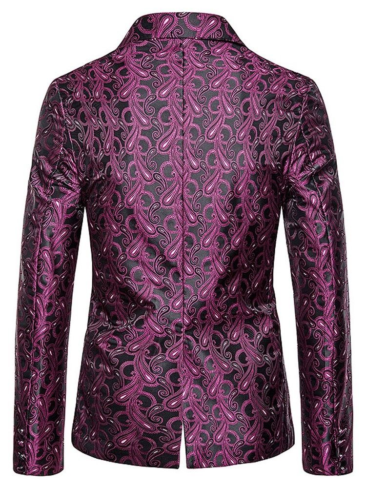 Slim Einreihiger Print Herren Freizeitblazer