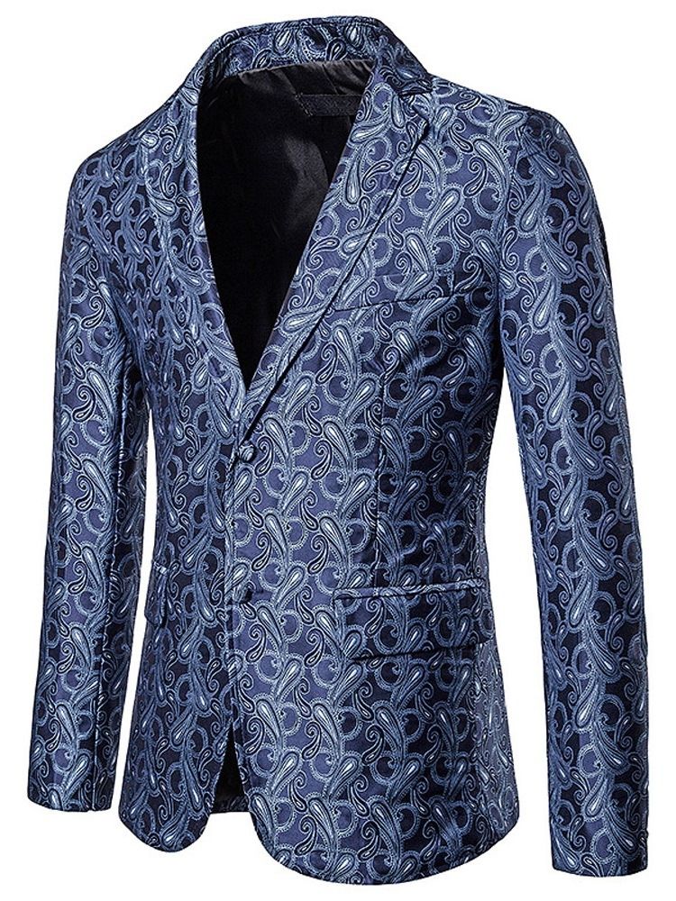 Slim Einreihiger Print Herren Freizeitblazer