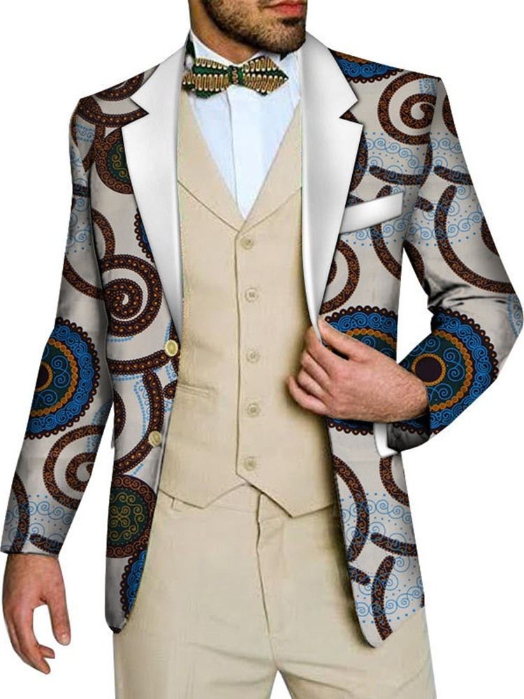 Slim Print Casual Herren Freizeit Blazer