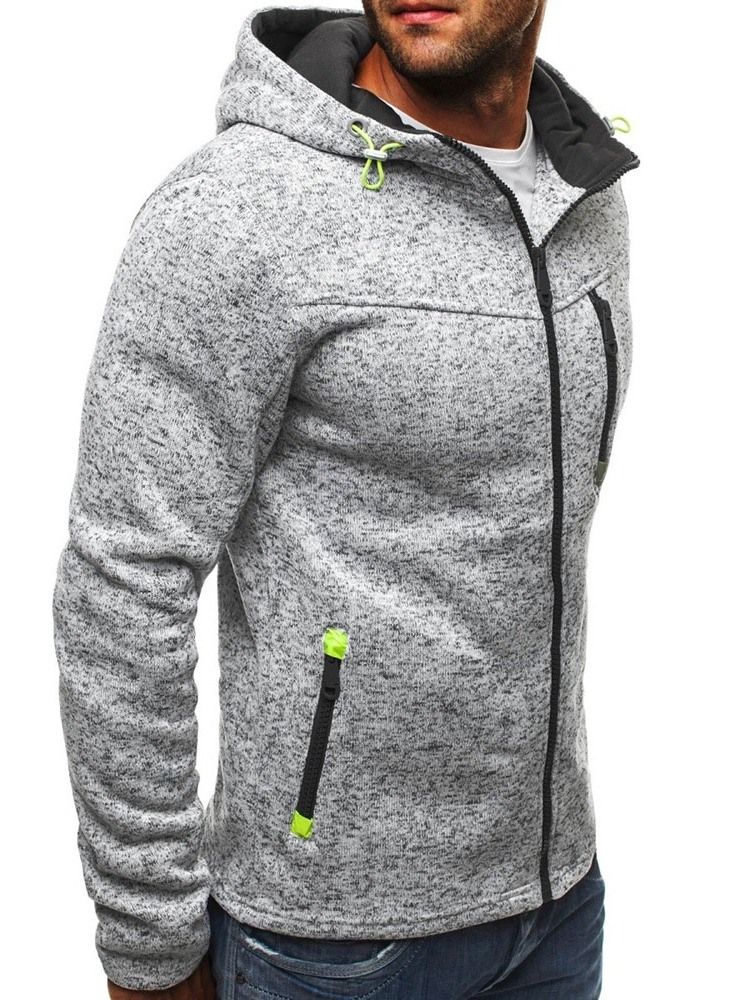 Cardigan Color Block Zipper Casual Herren Hoodies