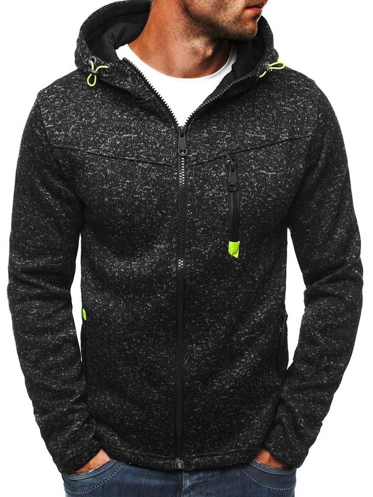 Cardigan Color Block Zipper Casual Herren Hoodies