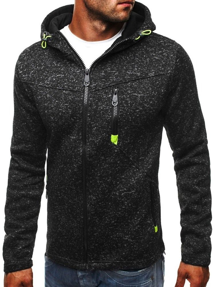 Cardigan Color Block Zipper Casual Herren Hoodies