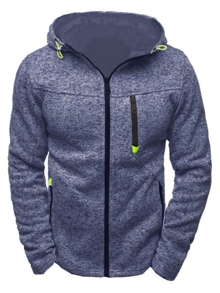 Cardigan Color Block Zipper Casual Herren Hoodies