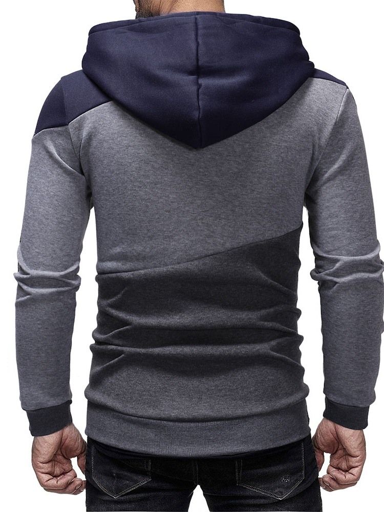 Cardigan Color Block Zipper Herren Casual Hoodies