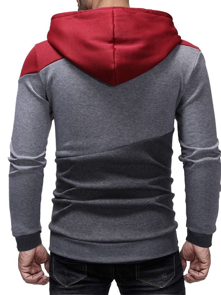 Cardigan Color Block Zipper Herren Casual Hoodies