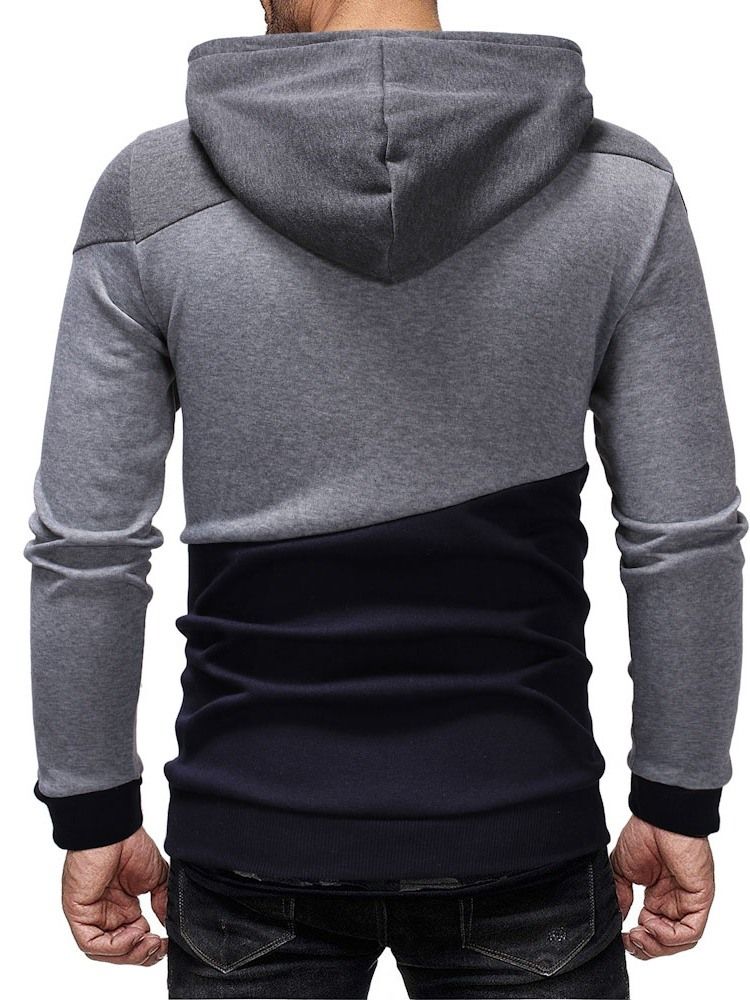 Cardigan Color Block Zipper Herren Casual Hoodies