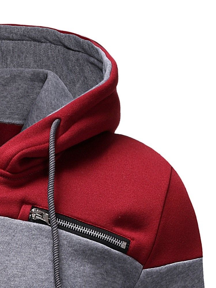 Cardigan Color Block Zipper Herren Casual Hoodies