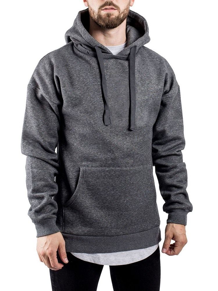 Cardigan Einfarbiger Reißverschluss Loose Style Herren Hoodies