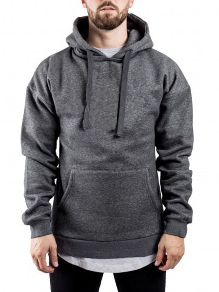 Cardigan Einfarbiger Reißverschluss Loose Style Herren Hoodies