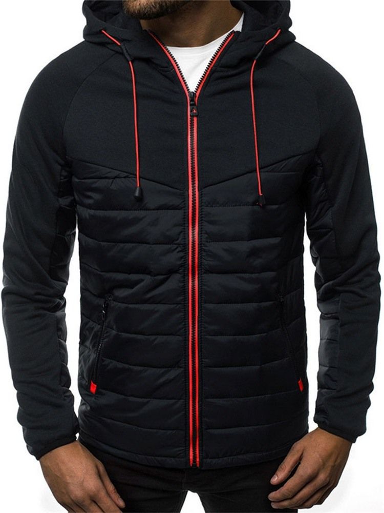 Cardigan Patchwork Slim Zipper Herren Hoodies