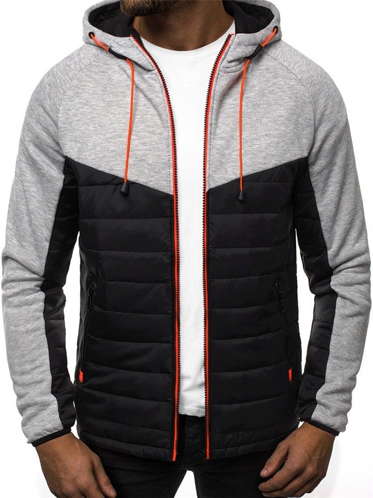 Cardigan Patchwork Slim Zipper Herren Hoodies