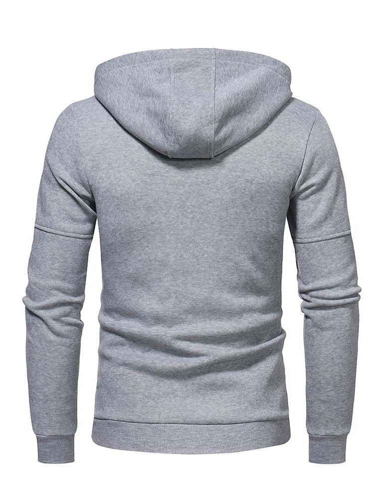 Cardigan Plain Patchwork Zipper Herren Casual Hoodies