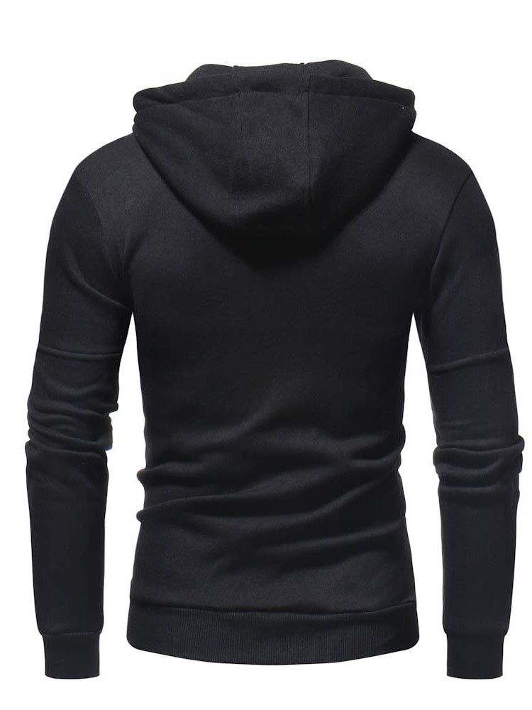 Cardigan Plain Patchwork Zipper Herren Casual Hoodies