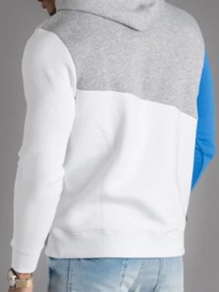 Color Block Dicker Herbst Pullover Herren Hoodies