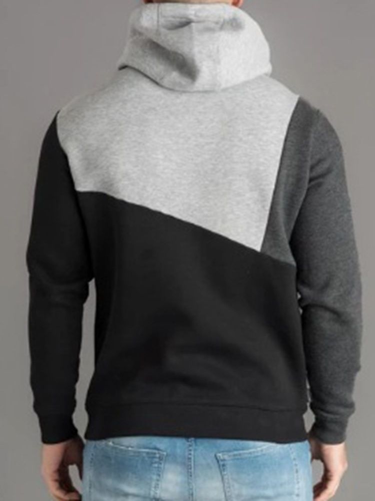 Color Block Dicker Herbst Pullover Herren Hoodies