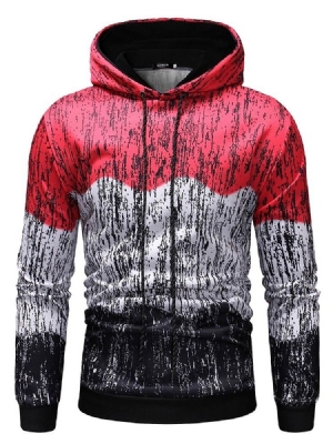 Color Block Fleece Pullover Herren Casual Hoodies