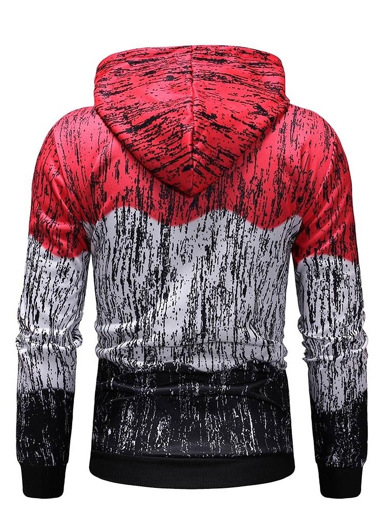 Color Block Fleece Pullover Herren Casual Hoodies