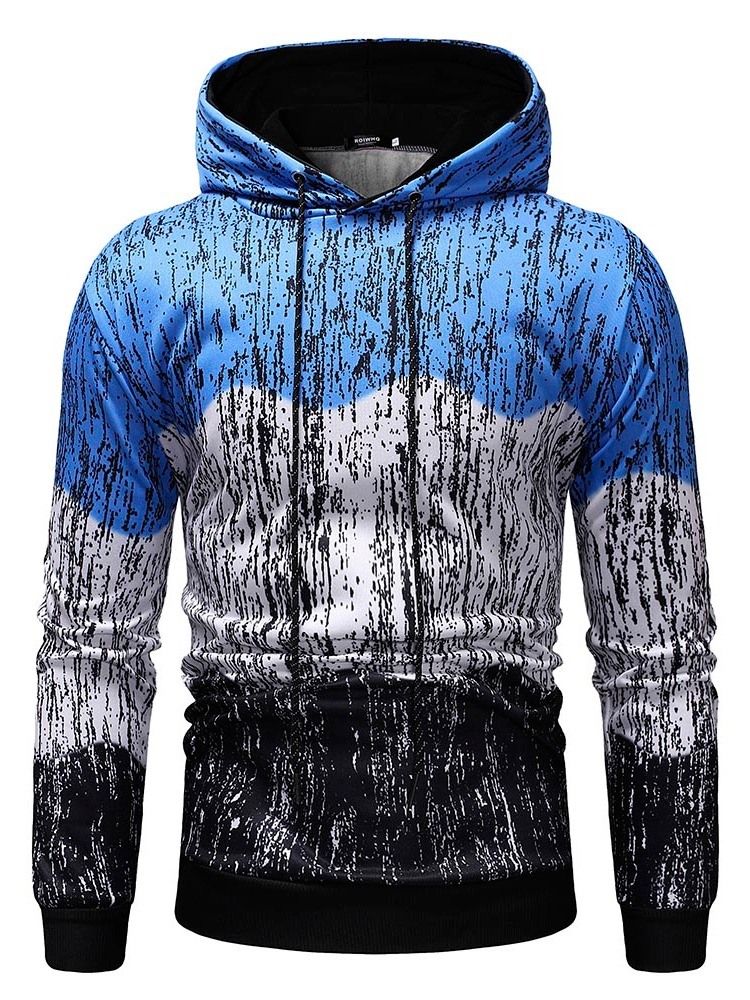 Color Block Fleece Pullover Herren Casual Hoodies