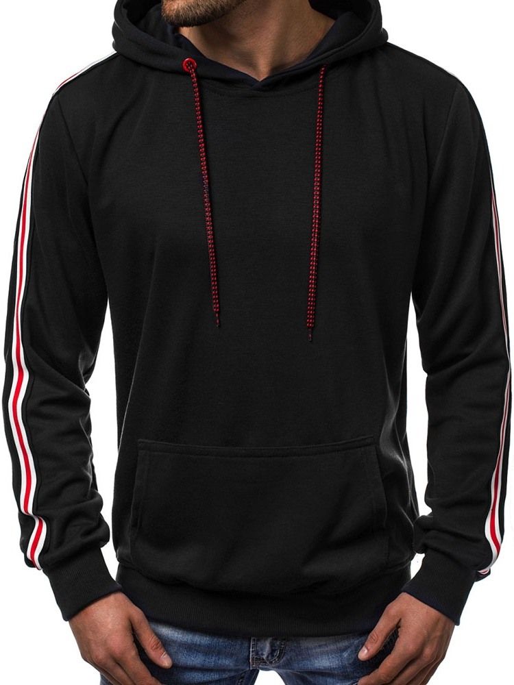 Color Block Pocket Loose Herren Hoodies