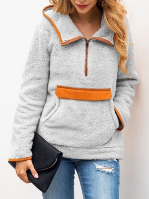 Color Block Regular Winter Langarm Damen Hoodie