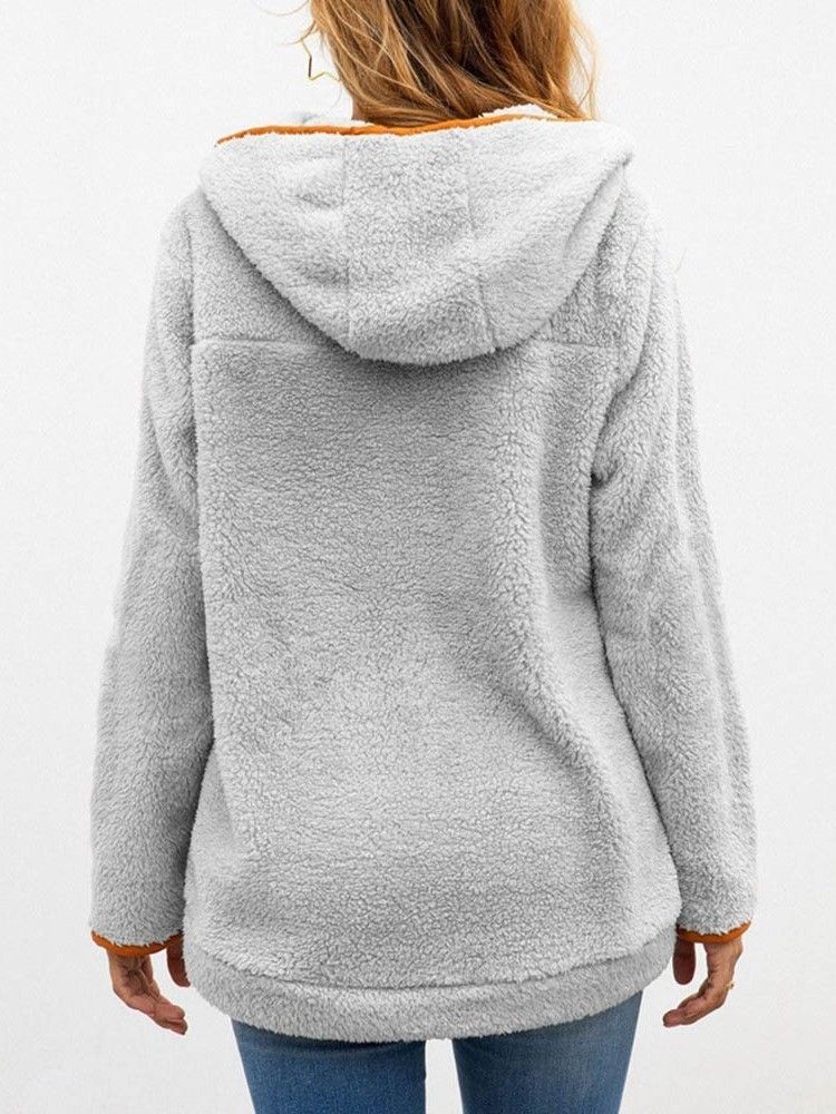 Color Block Regular Winter Langarm Damen Hoodie