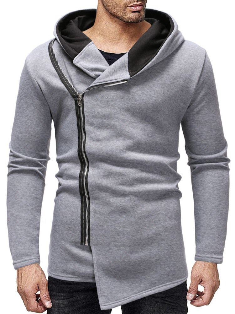 Color Block Zipper Dick Slim Herren Hoodies Hoodie