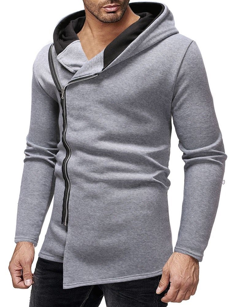 Color Block Zipper Dick Slim Herren Hoodies Hoodie