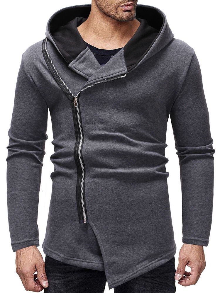 Color Block Zipper Dick Slim Herren Hoodies Hoodie