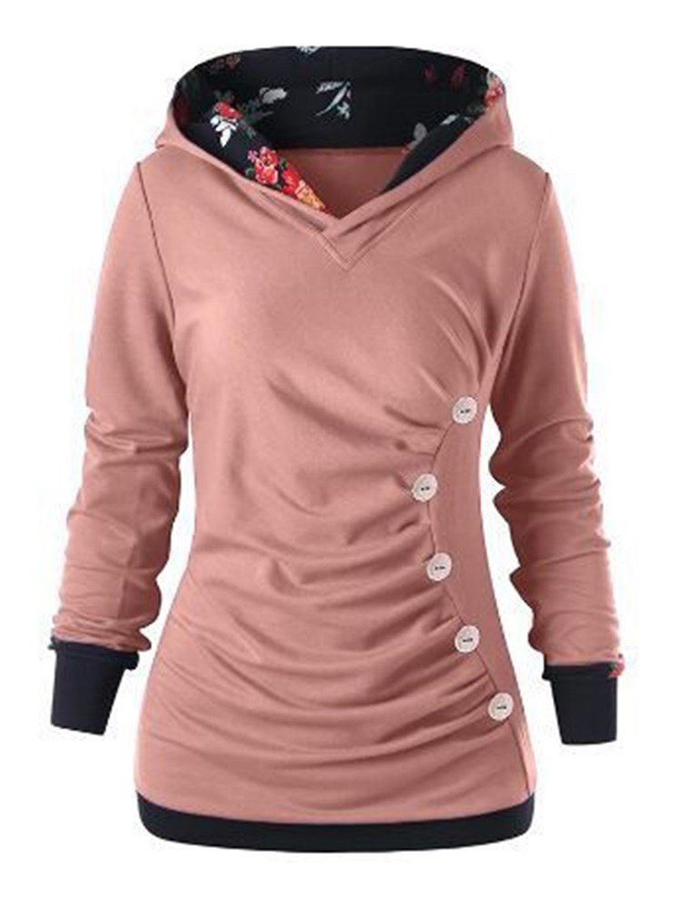 Damen-blumen-farbblock-druck Lässiger Cooler Hoodie