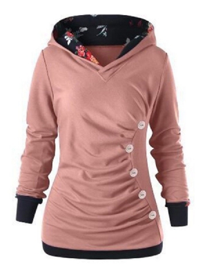 Damen-blumen-farbblock-druck Lässiger Cooler Hoodie