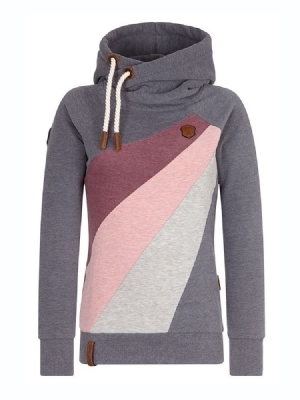 Damen-farbblock-patchwork-pullover Cooler Hoodie