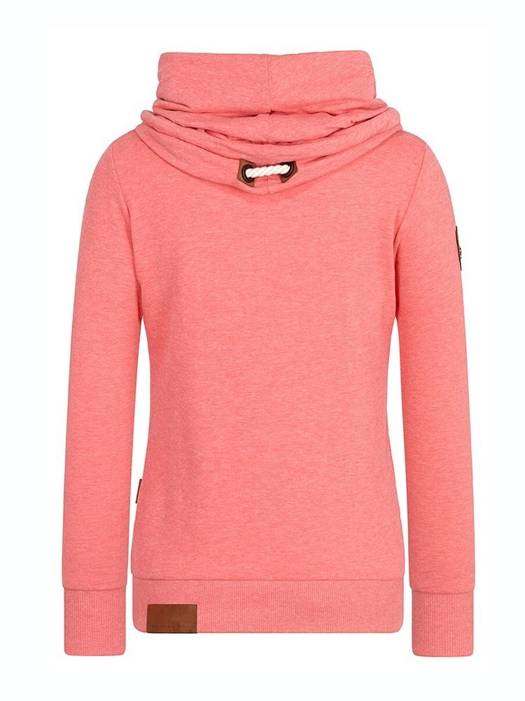 Damen Heap Collar Plain Patchwork Cooler Hoodie