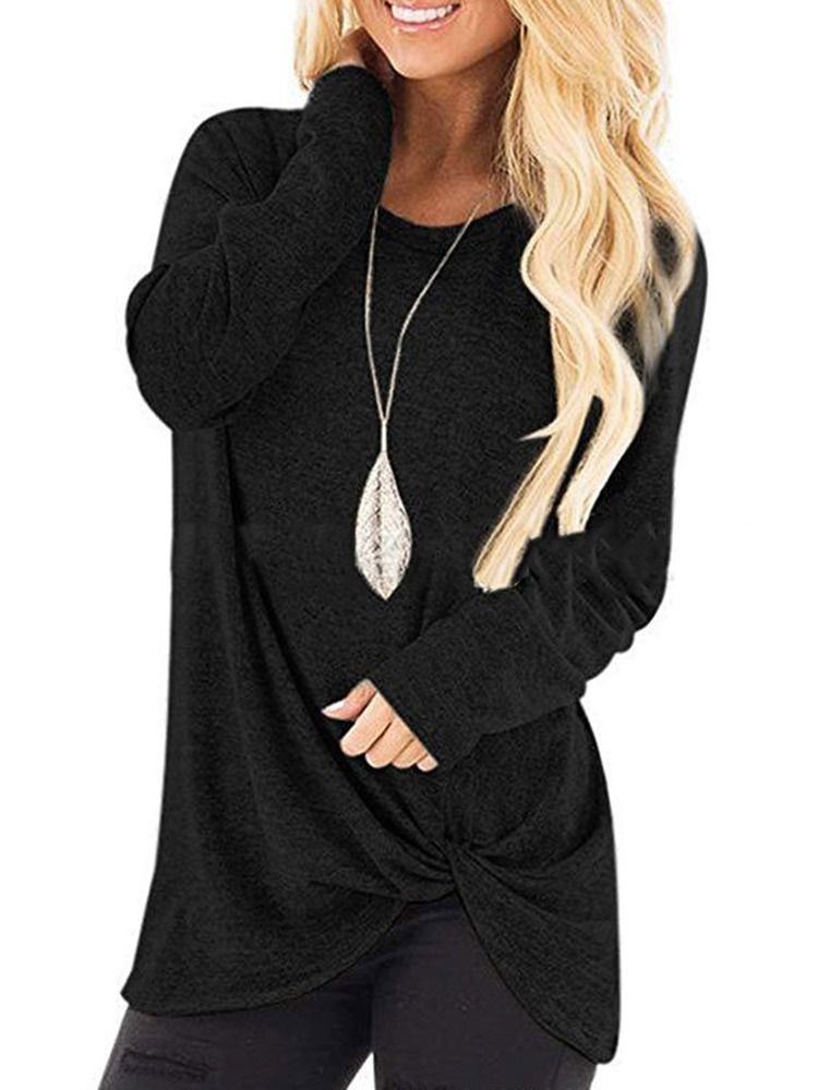 Damen Lässiger Mittellanger Asymmetrischer Plissierter Cooler Hoodie