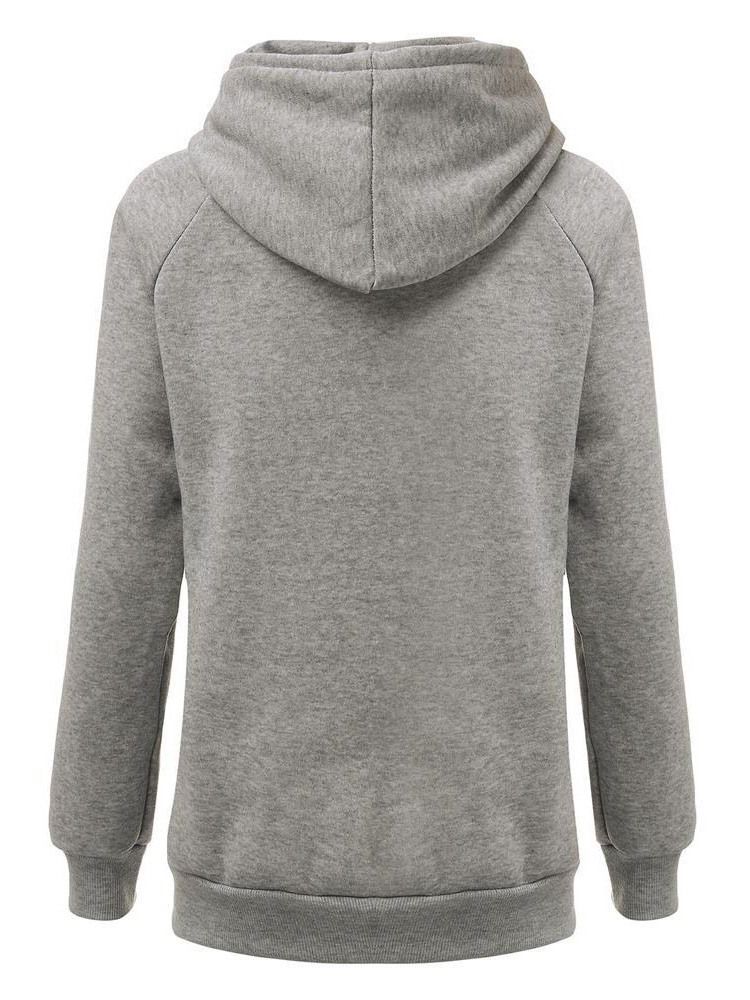 Damen Mittellanger Langarm-hoodie Mit Buchstaben