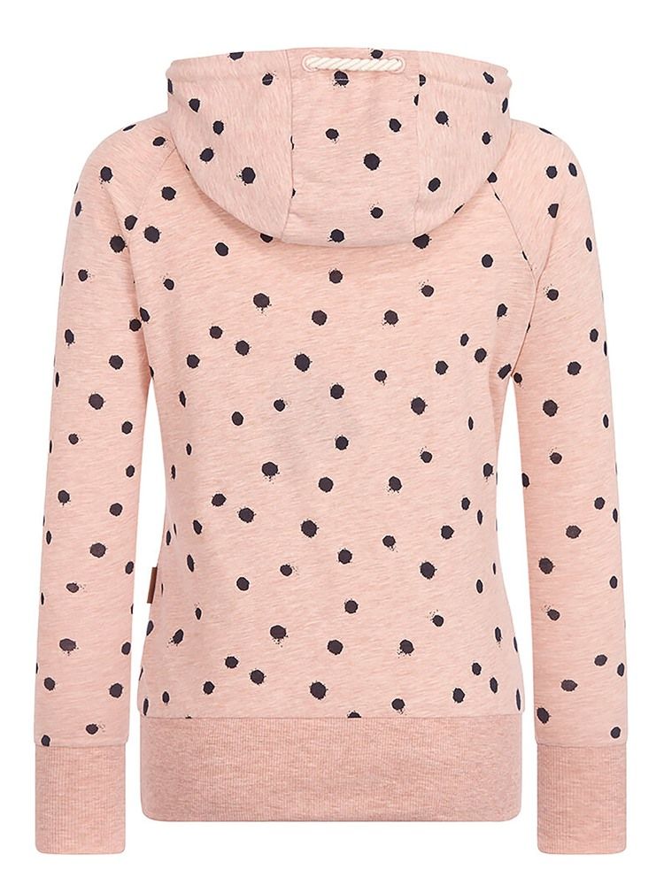 Damen Polka Dots Print Hooded Long Sleeves Cooler Hoodie