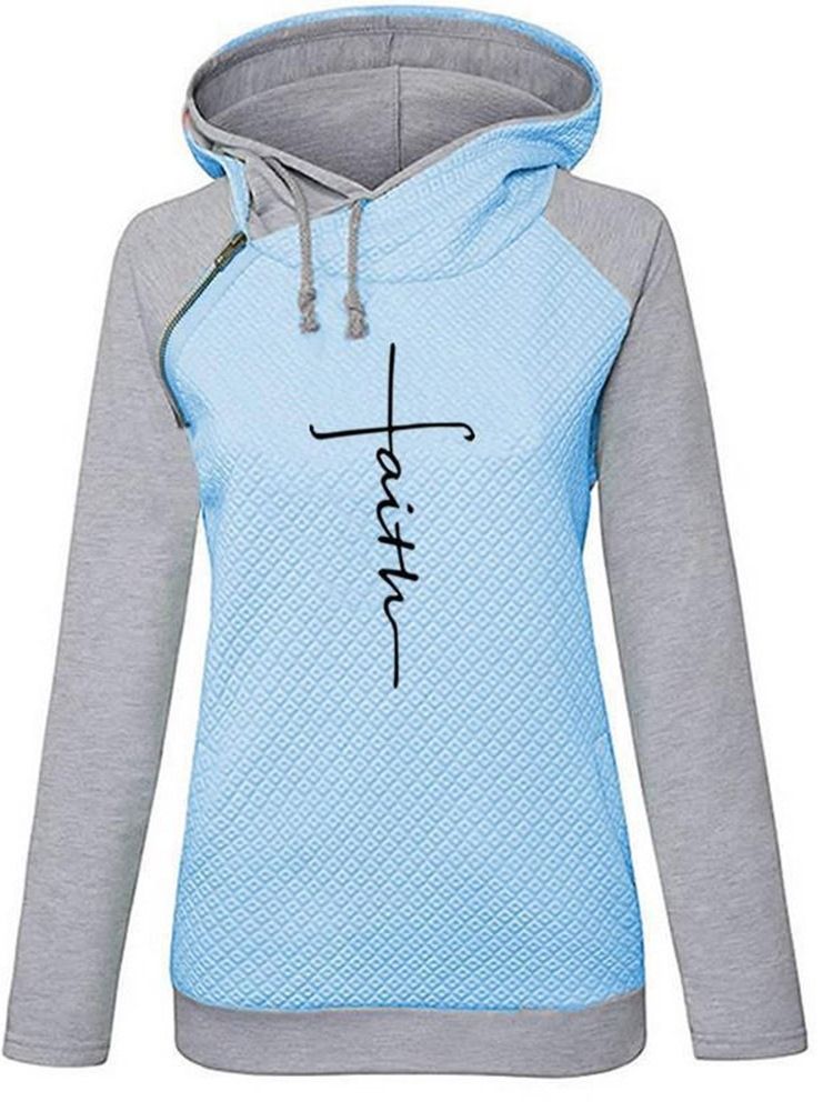 Damen Raglanärmel Letter Print Winter Kapuzenpullover