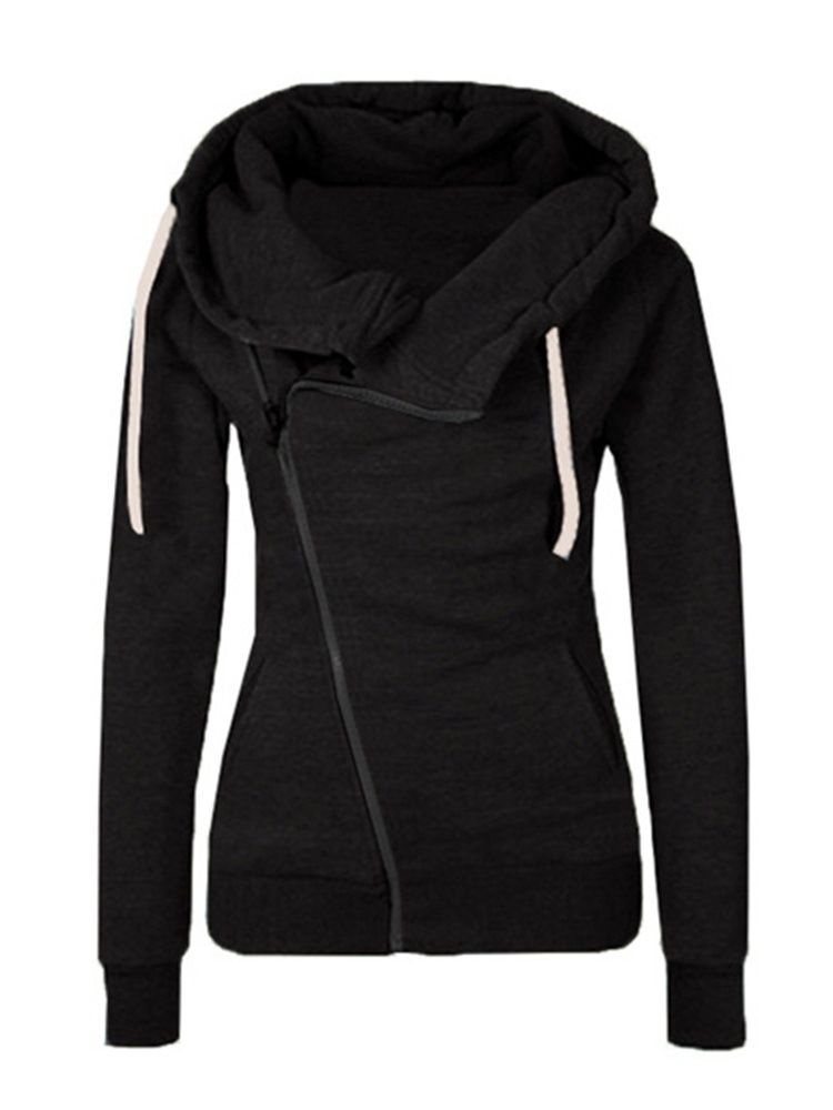 Damen Reißverschluss Lässige Lange Ärmel Cooler Hoodie