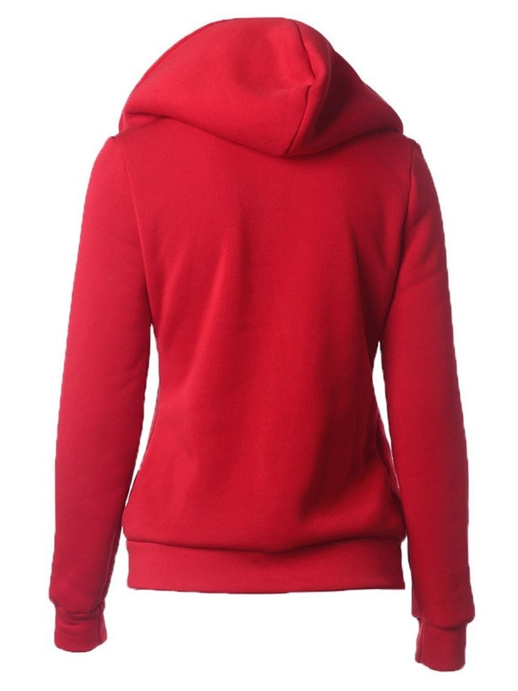 Damen-reißverschluss-patchwork-einfarbiger Dicker Kapuzen-hoodie