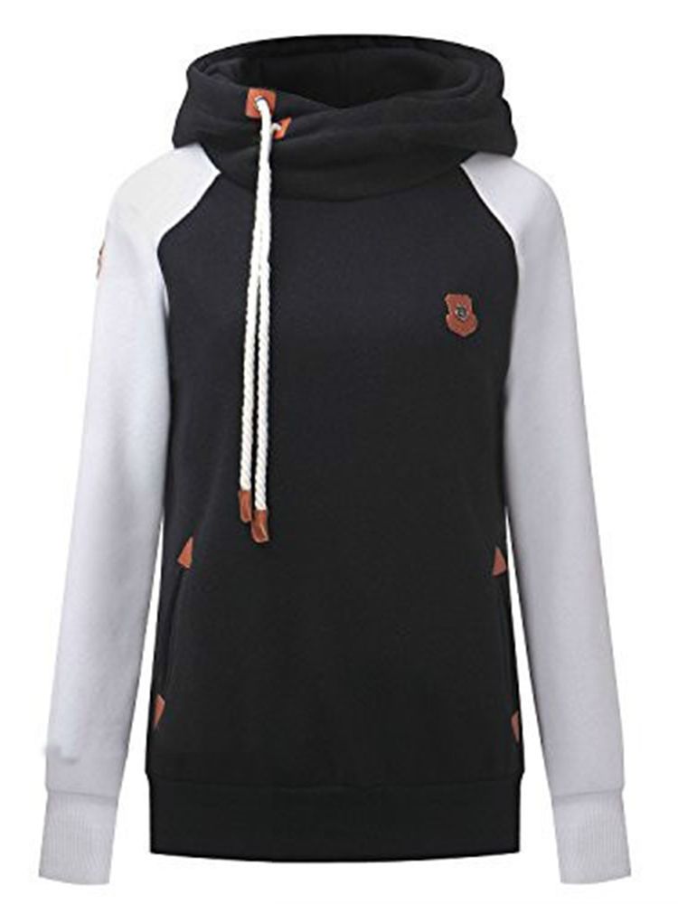 Damen Slim Pocket Color Block Cooler Hoodie