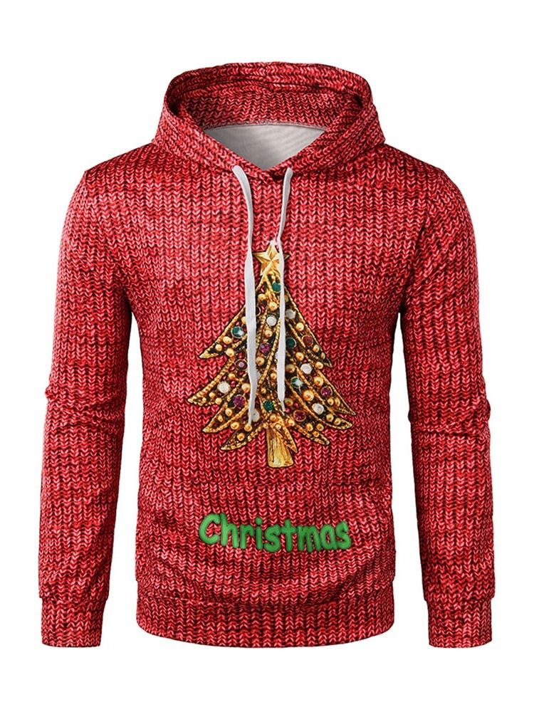 Dicke Print Letter Christmas Pullover Herren Hoodies