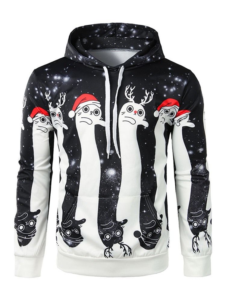 Dicke Pullover Print Weihnachten Herren Hoodies