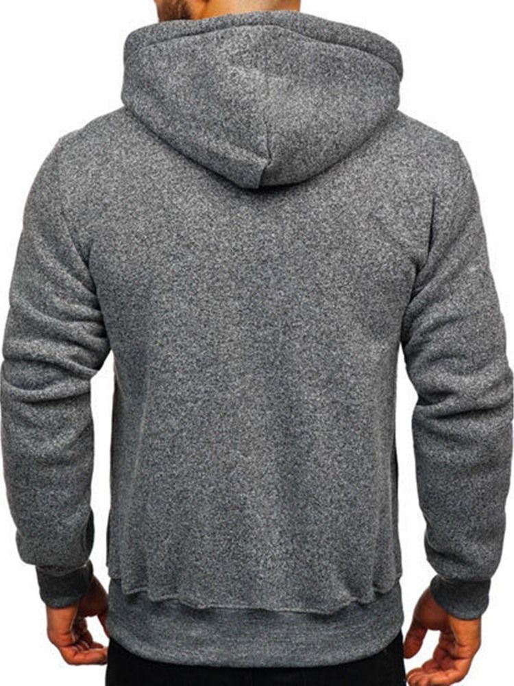 Einfarbige Kunstfleece-herren-kapuzenpullover Mit Taschen