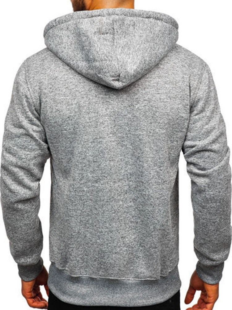 Einfarbige Kunstfleece-herren-kapuzenpullover Mit Taschen