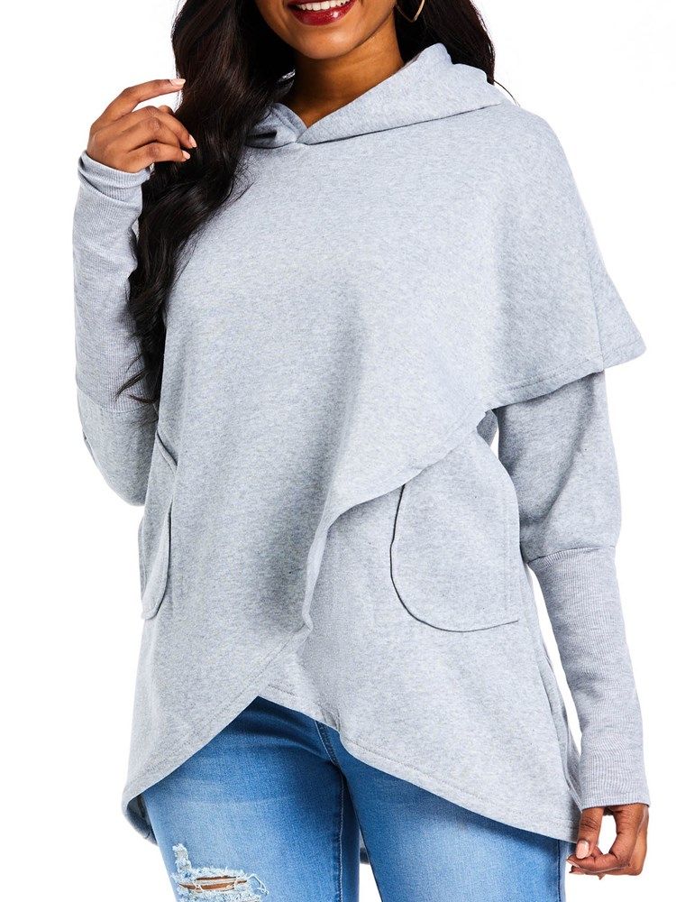 Einfarbiger Langärmliger Herbst-hoodie Für Damen