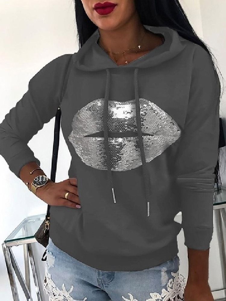 Herbst-kapuzen-kapuzenpullover Mit Normalem Cartoon-print Für Frauen