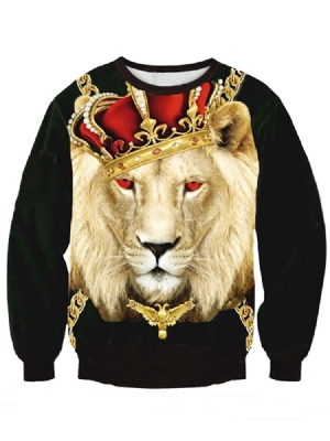 Männer 3d Lion Digital Print Pullover Lose Hoodies